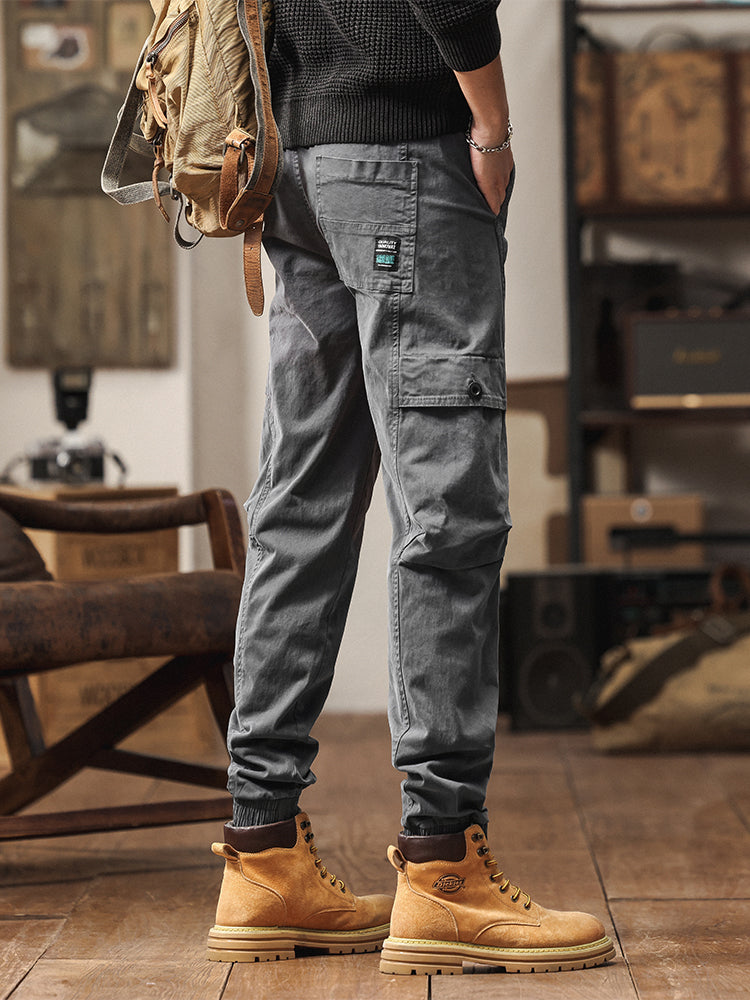 Pantalon cargo cargo fuselé à taille élastique pour homme