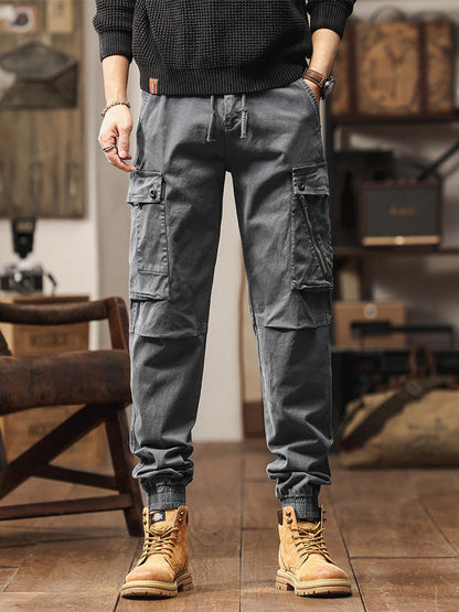 Vintage-inspirierte Cargo-Jogginghose für Herren mit vielen Taschen