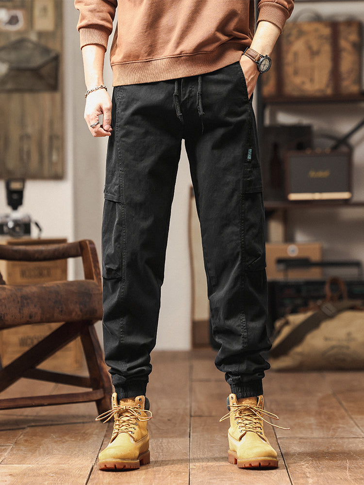 Pantalon cargo cargo fuselé à taille élastique pour homme