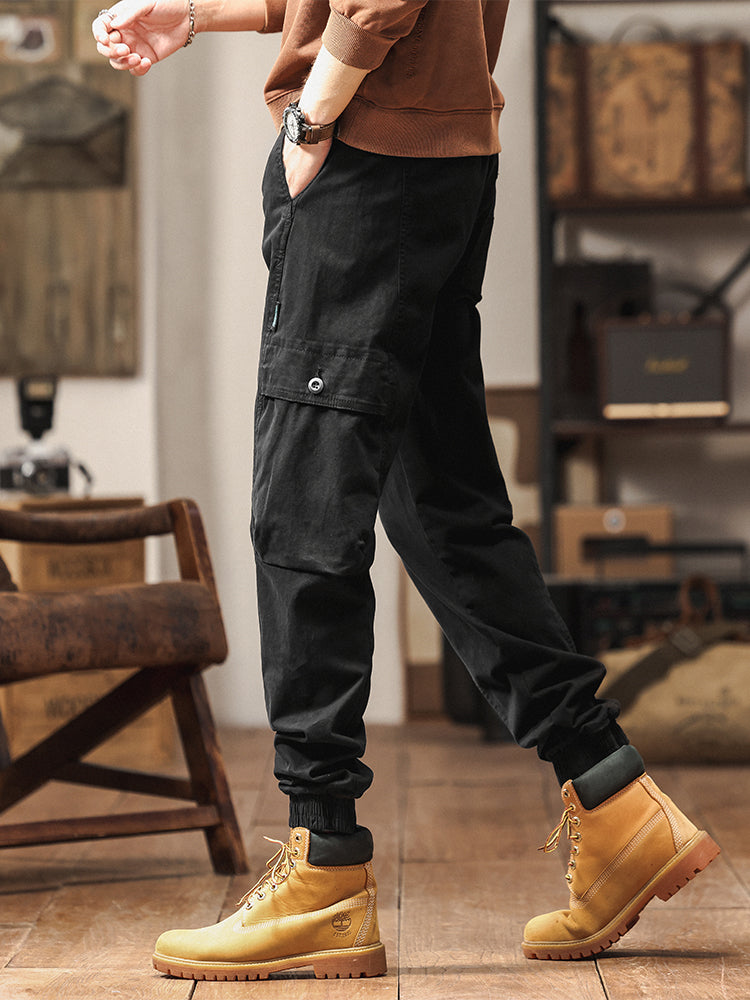 Pantalon cargo cargo fuselé à taille élastique pour homme