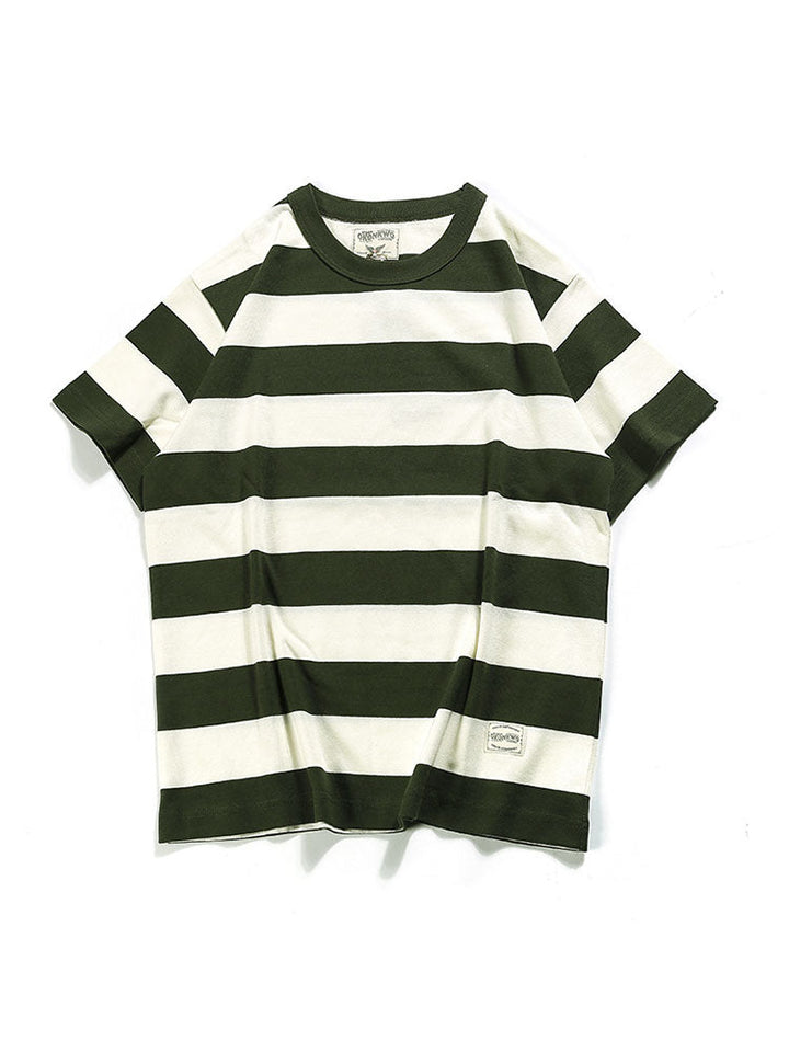 T-shirt rayé à col rond pour homme