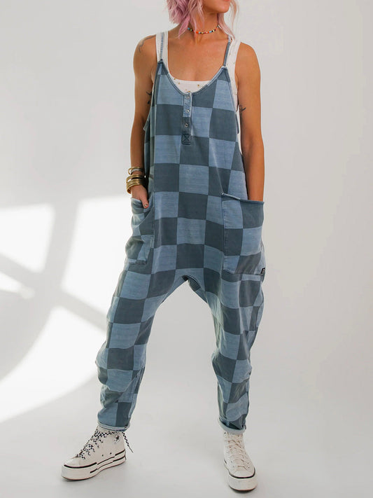 Combinaison oversize à carreaux pour femme