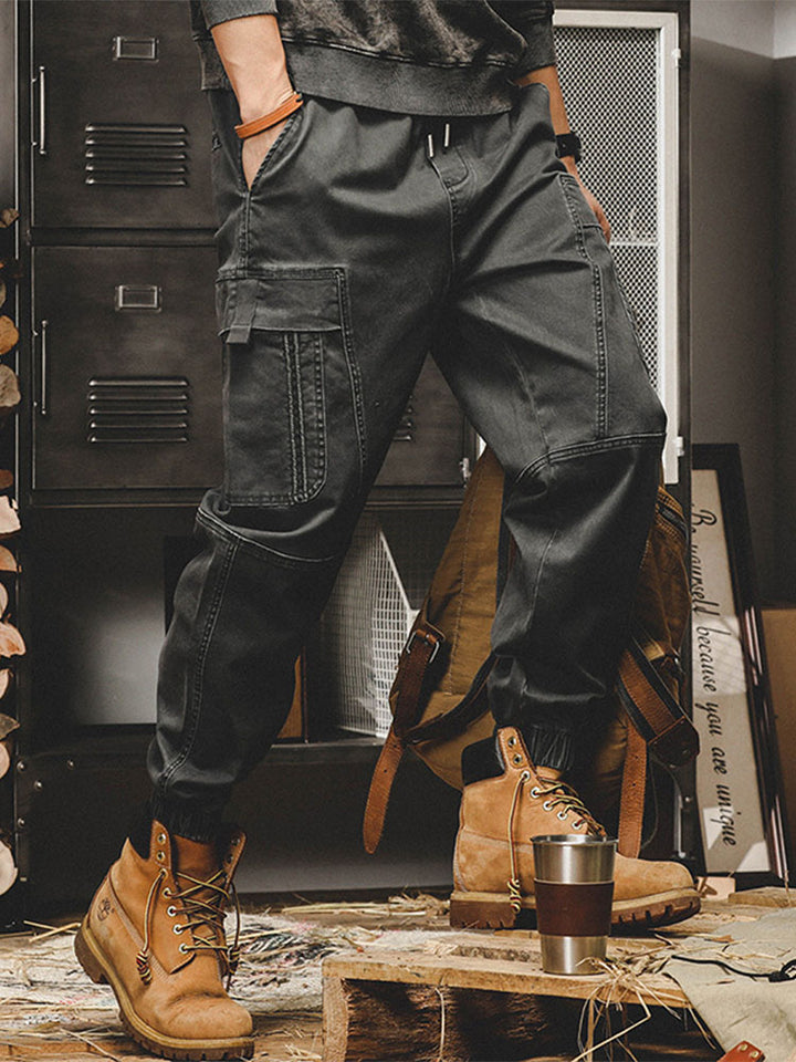 Pantalon cargo extensible en coton pour homme
