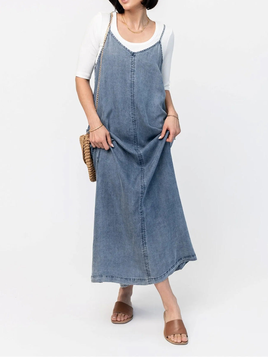 Robe longue ample en denim d&