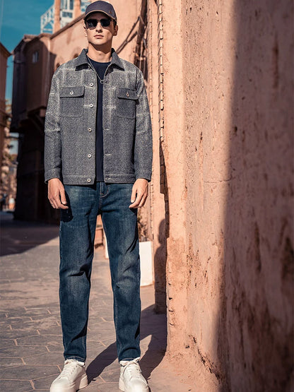 Herren Gerade Bein Jeans mit Vintage‑Waschung