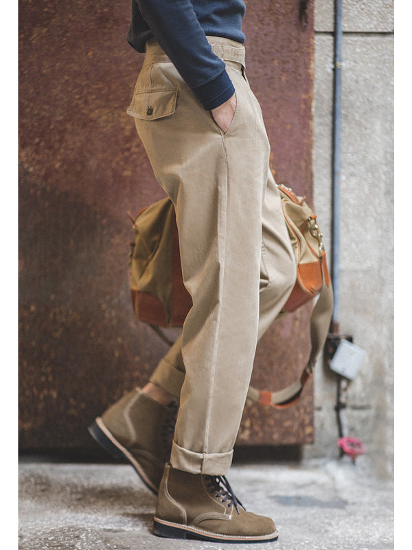 Pantalon GURKHA pour homme, style vintage, coupe droite décontractée