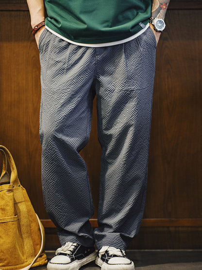 Herren Leichte Wide‑Leg Freizeithose mit Strukturgewebe