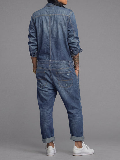 Combinaison en jean coupe décontractée pour femme