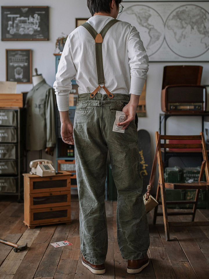 Schwere 15-Unzen-Canvas-Hose mit Hosenträgern