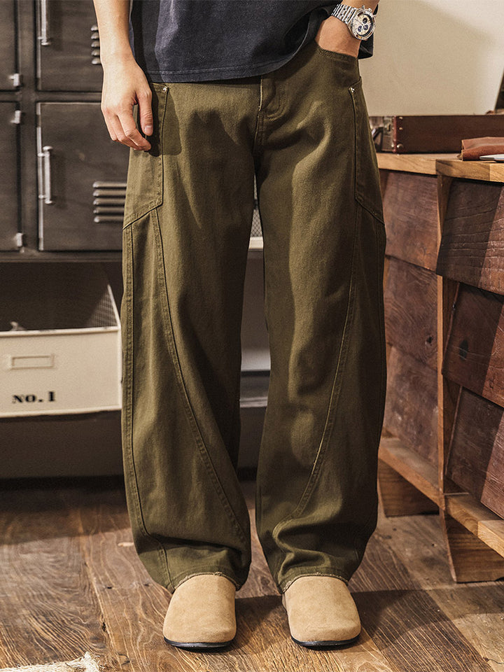 Pantalon large pour homme en coton, style  workwear  rétro