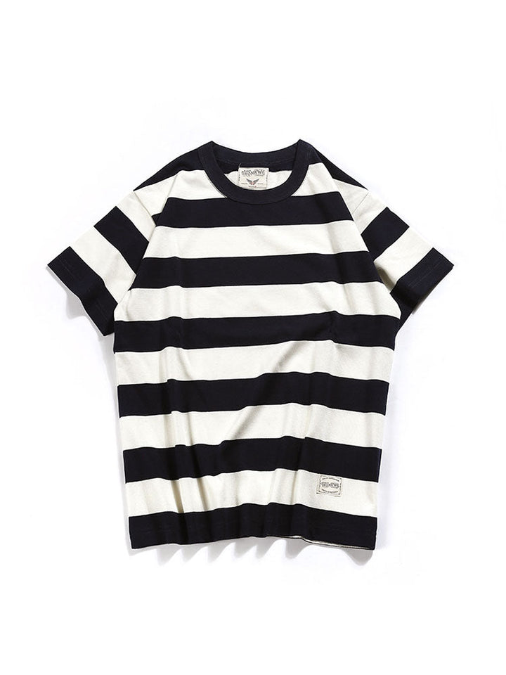 T-shirt rayé à col rond pour homme