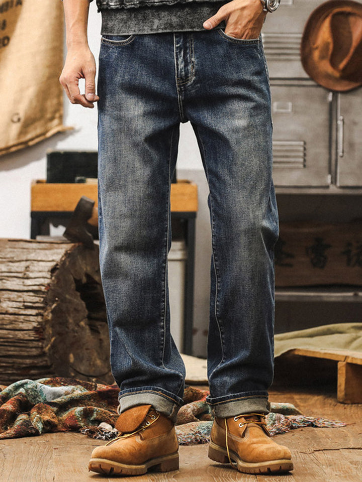 Jean ample pour homme – délavage vintage
