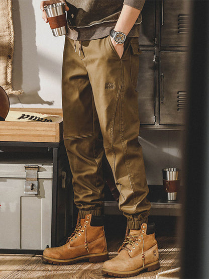 Herren Cargohose mit Kordelzug und Bündchen‑Beinen