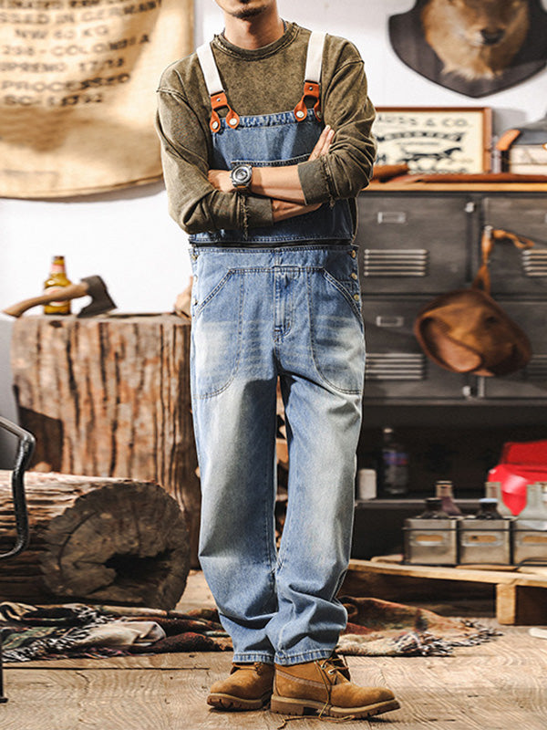 Klassische Herren-Arbeitslatzhose aus Denim