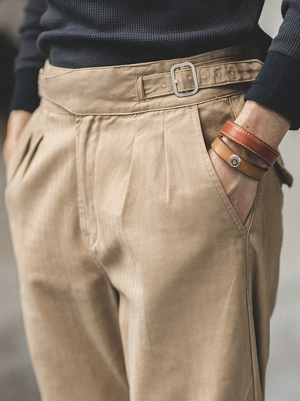 Pantalon GURKHA pour homme, style vintage, coupe droite décontractée