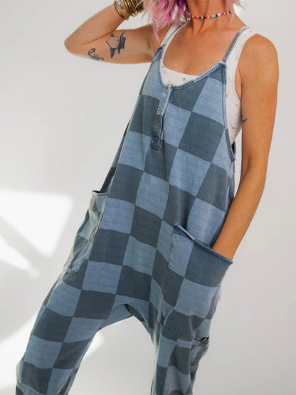 Combinaison oversize à carreaux pour femme