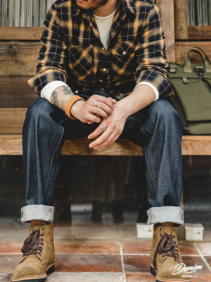 Jean Selvedge pour homme 100 % coton – Coupe décontractée (Relaxed Fit) – Style vintage