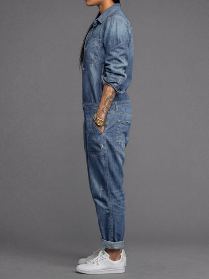 Combinaison en jean coupe décontractée pour femme