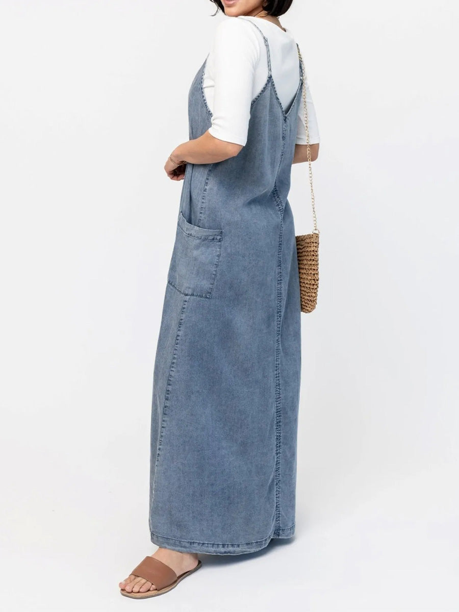 Robe longue ample en denim d&