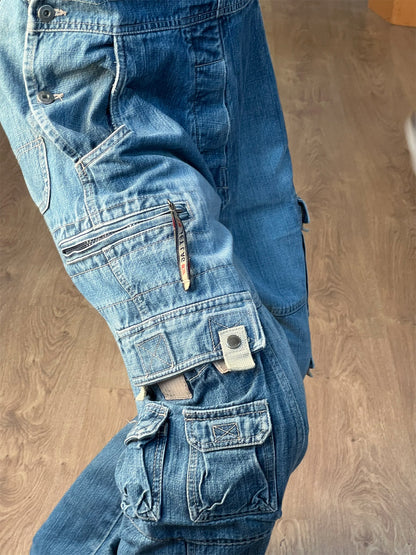 Salopette cargo en jean pour femme