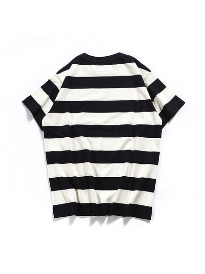 T-shirt rayé à col rond pour homme