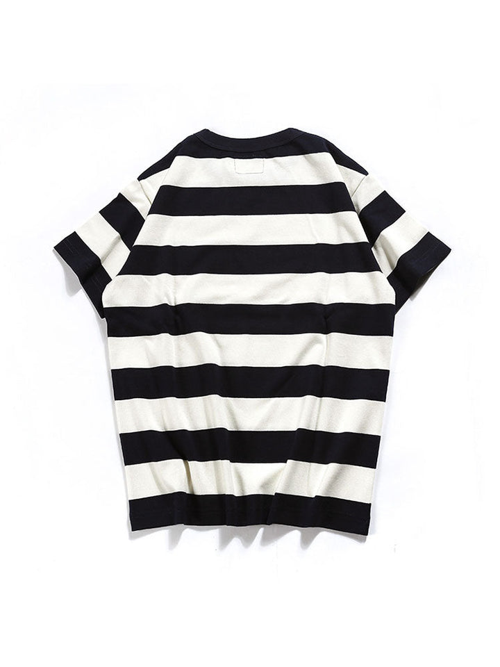 T-shirt rayé à col rond pour homme