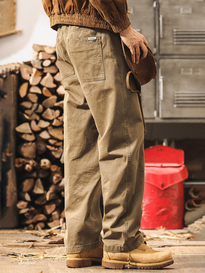 Herren-Hose aus 100 % Baumwolle mit weitem Bein und Vintage-Waschung