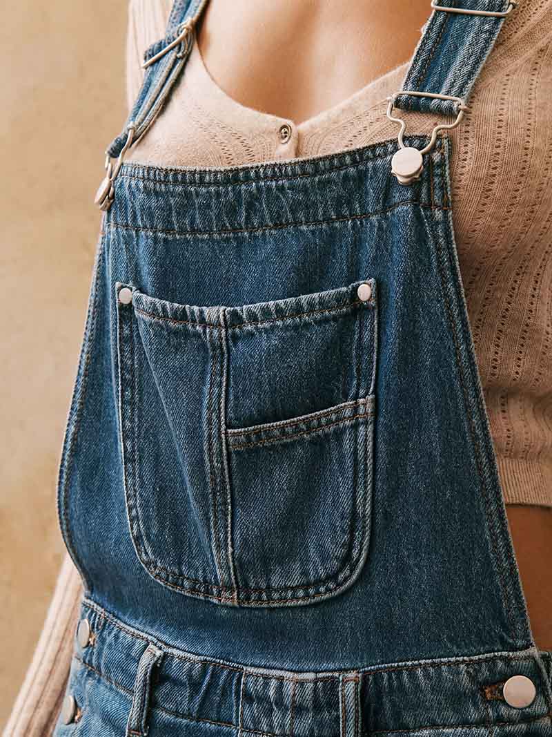 Salopette en jean à jambes larges pour femme