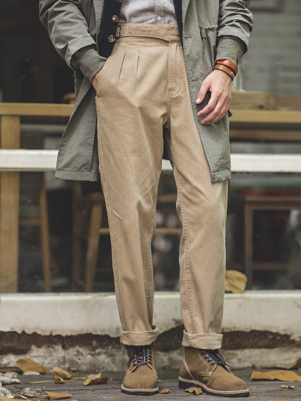 Pantalon GURKHA pour homme, style vintage, coupe droite décontractée