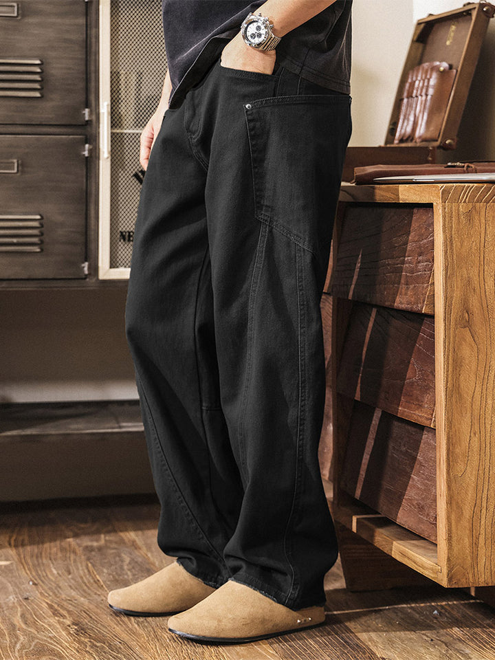 Pantalon large pour homme en coton, style  workwear  rétro