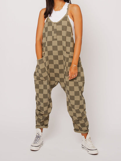 Combinaison oversize à carreaux pour femme