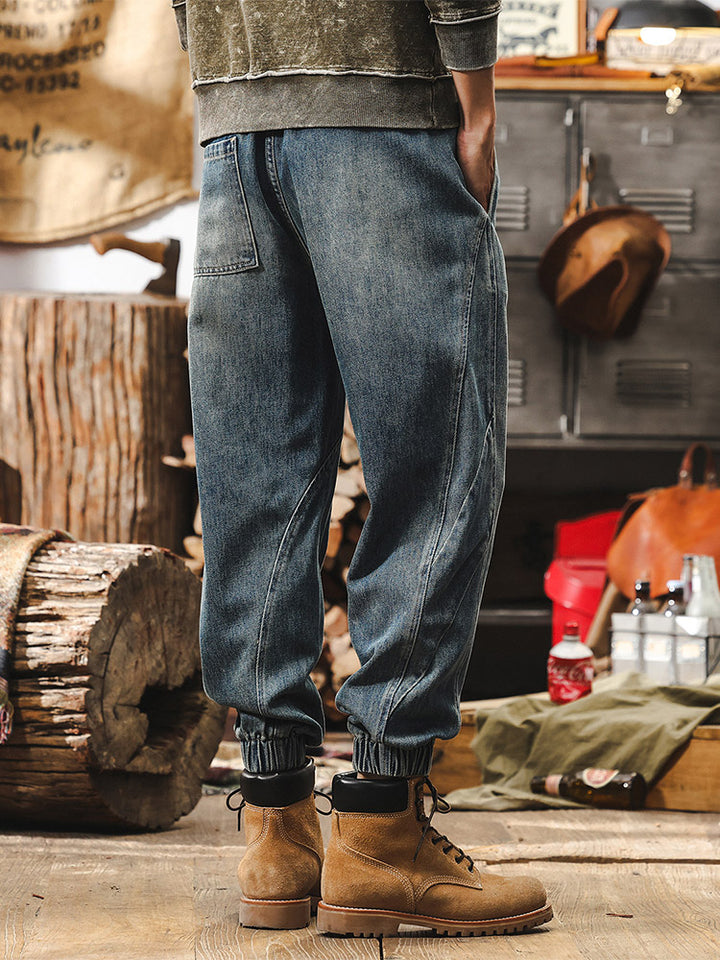 Herren Alltags‑Jogger‑Jeans, weiches atmungsaktives Material