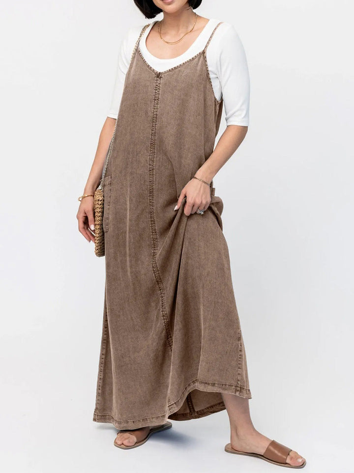 Robe longue ample en denim d&