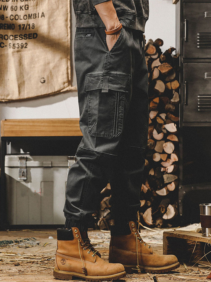 Pantalon cargo extensible en coton pour homme