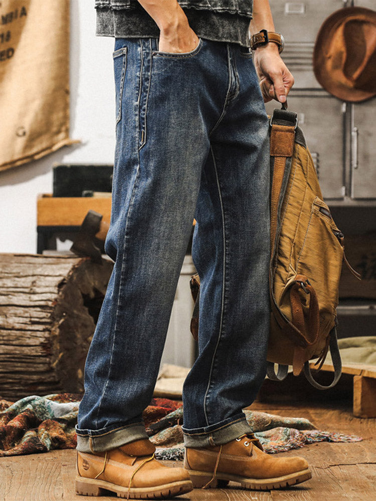 Jean ample pour homme – délavage vintage