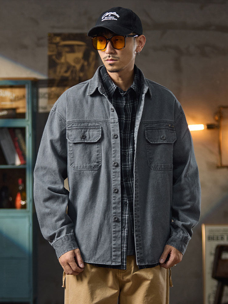 Herren Freizeit‑Hemdjacke im Retro‑Stil