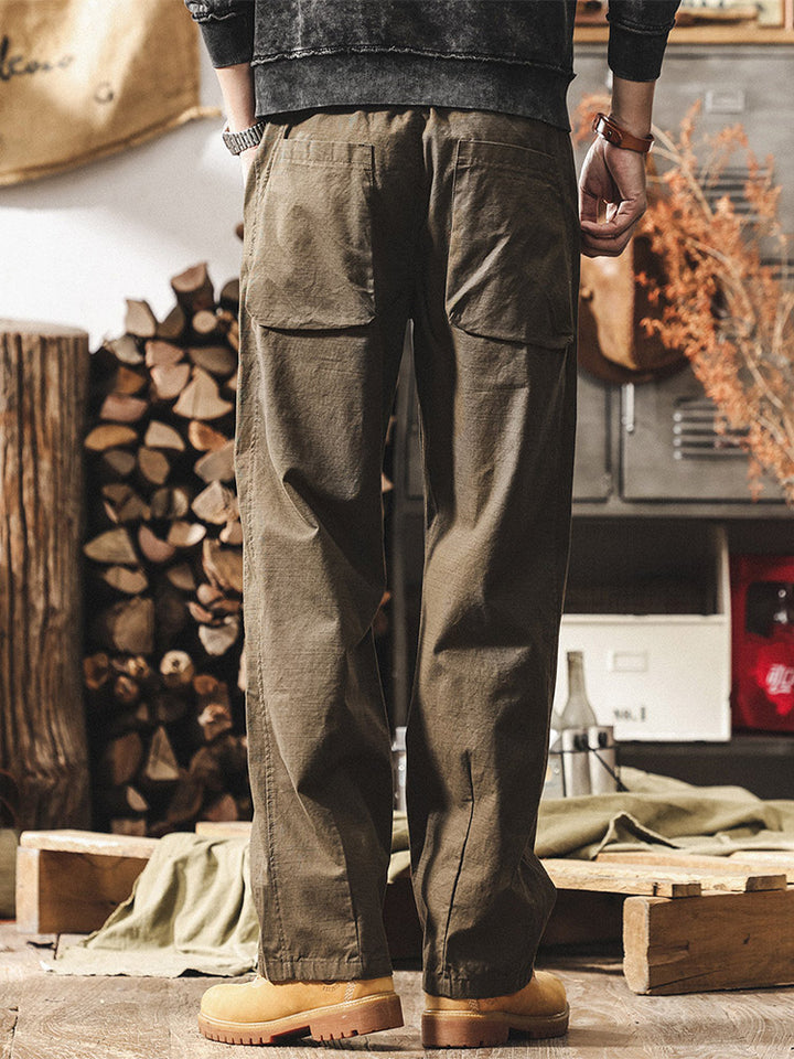 Herren-Hose im Retro-Stil aus 100 % Baumwolle mit weitem Bein