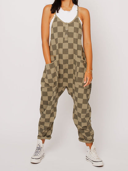 Combinaison oversize à carreaux pour femme