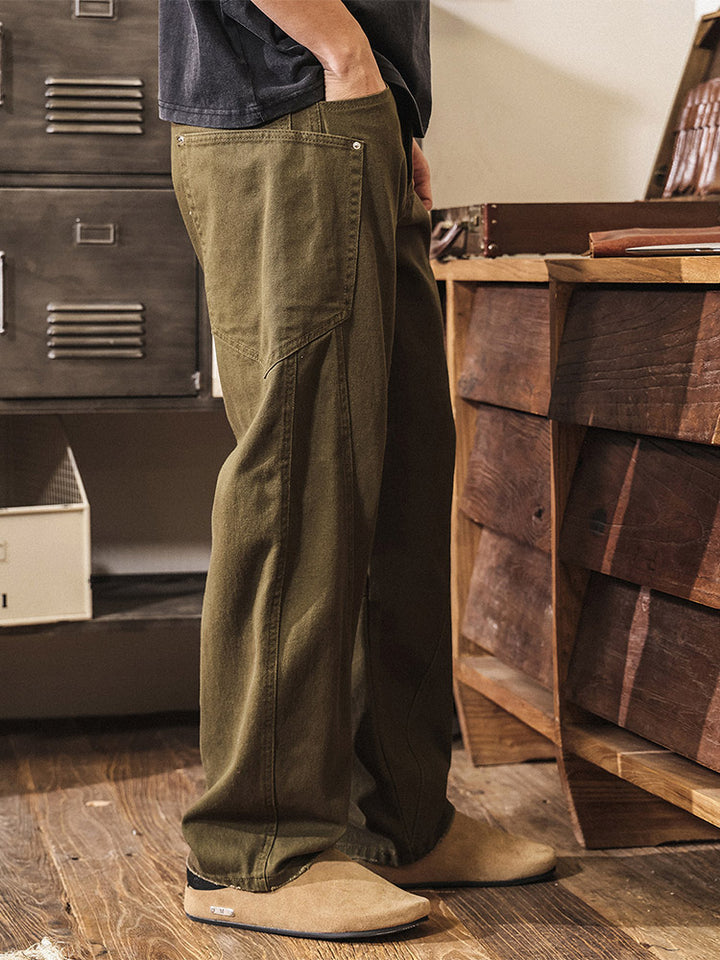 Pantalon large pour homme en coton, style  workwear  rétro