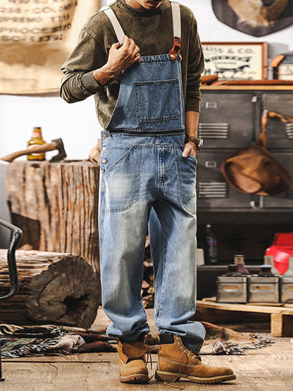 Klassische Herren-Arbeitslatzhose aus Denim