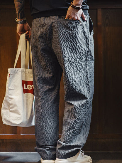 Herren Leichte Wide‑Leg Freizeithose mit Strukturgewebe