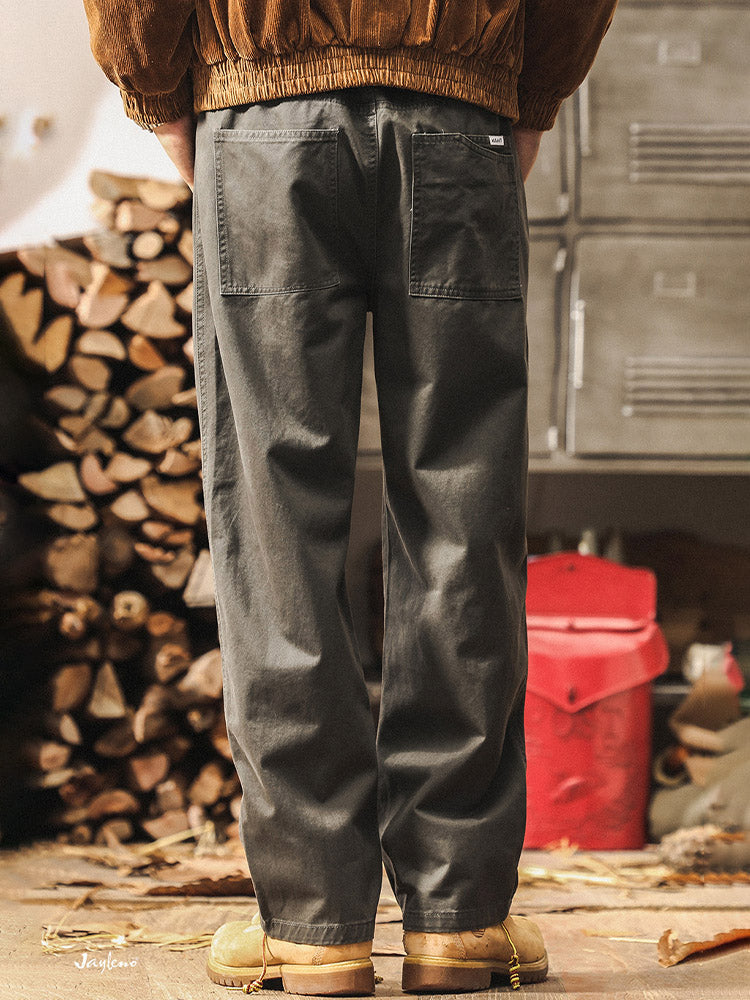 Herren-Hose aus 100 % Baumwolle mit weitem Bein und Vintage-Waschung