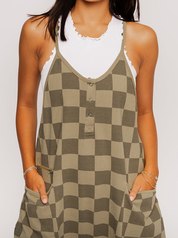 Combinaison oversize à carreaux pour femme