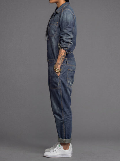 Combinaison en jean coupe décontractée pour femme