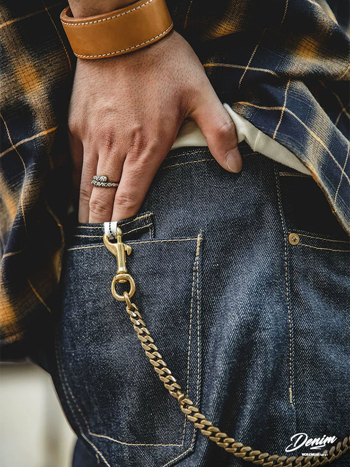 Jean Selvedge pour homme 100 % coton – Coupe décontractée (Relaxed Fit) – Style vintage