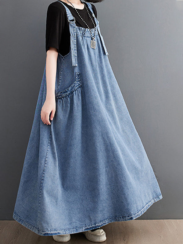Robe salopette en jean ample pour femme
