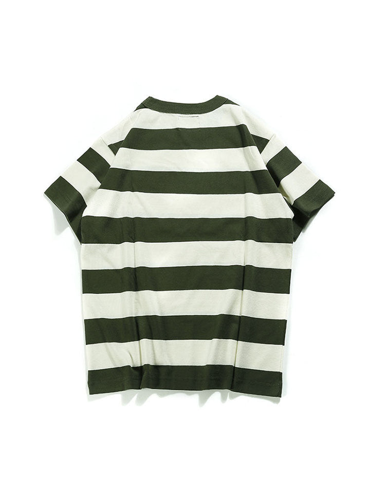 T-shirt rayé à col rond pour homme