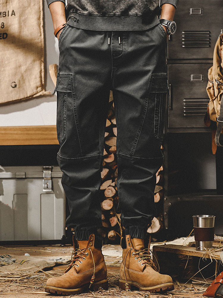 Pantalon cargo extensible en coton pour homme