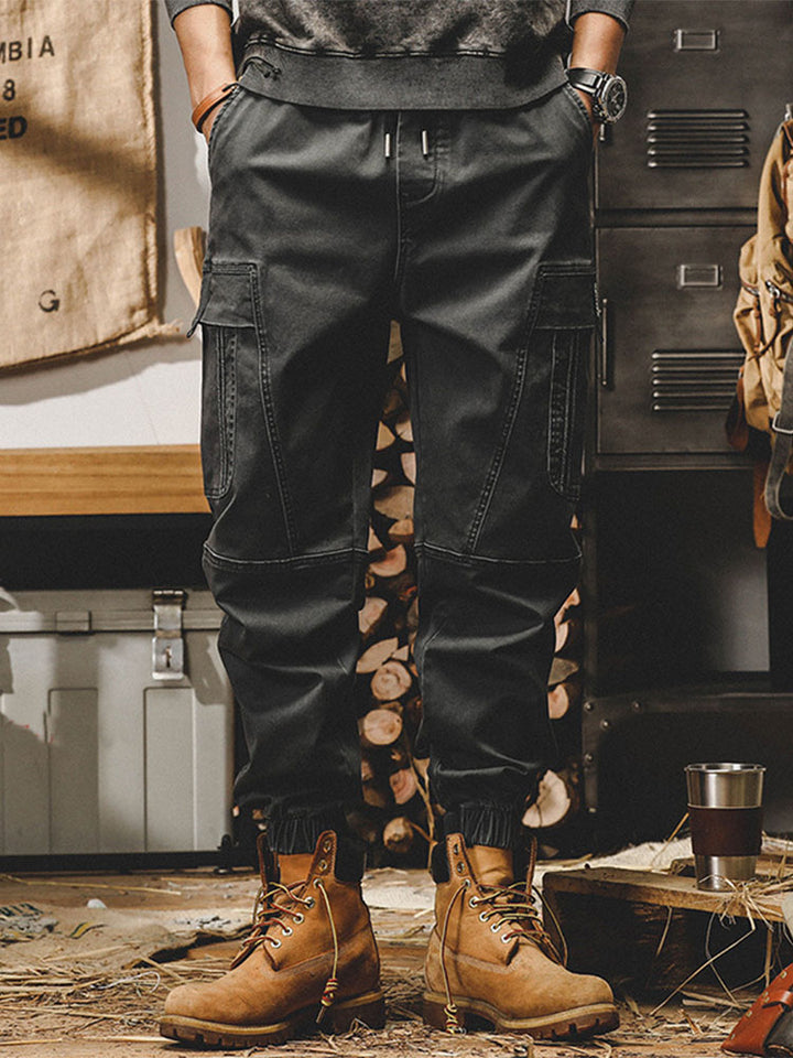 Pantalon cargo extensible en coton pour homme