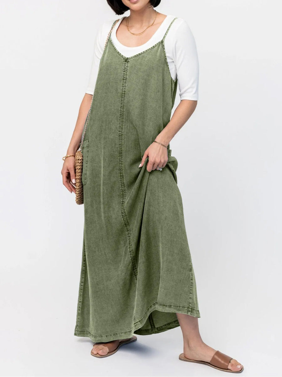 Robe longue ample en denim d&